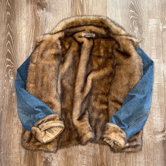 Denim Jacket with Faux Fur Trim - Picture 2 of 5